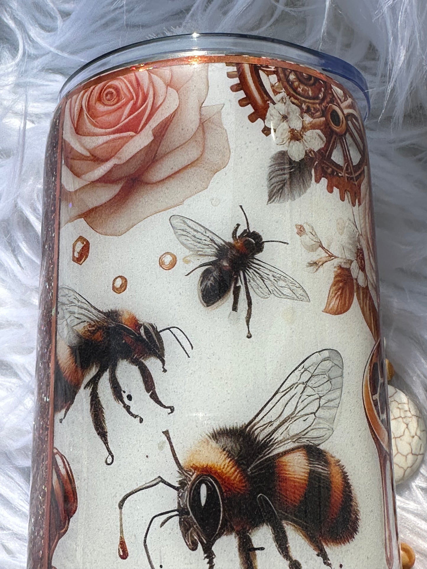 Bees and spring flowers