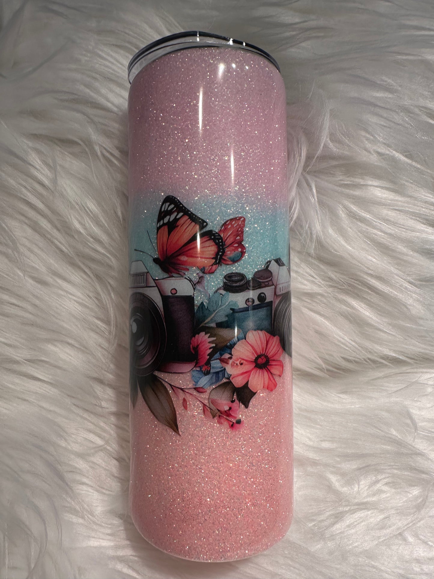 pastel glitter tumbler