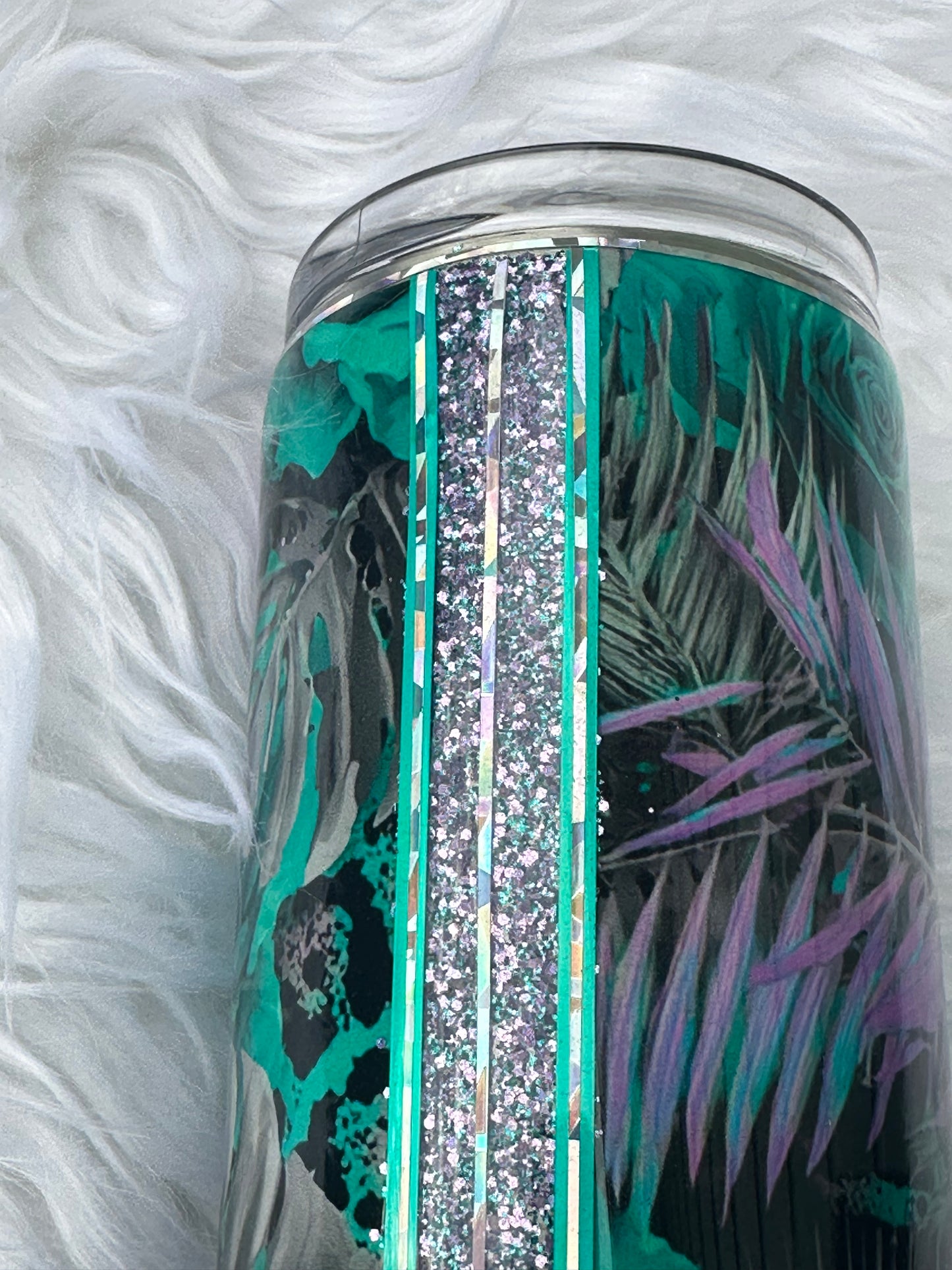 Turquoise Rose Tumbler