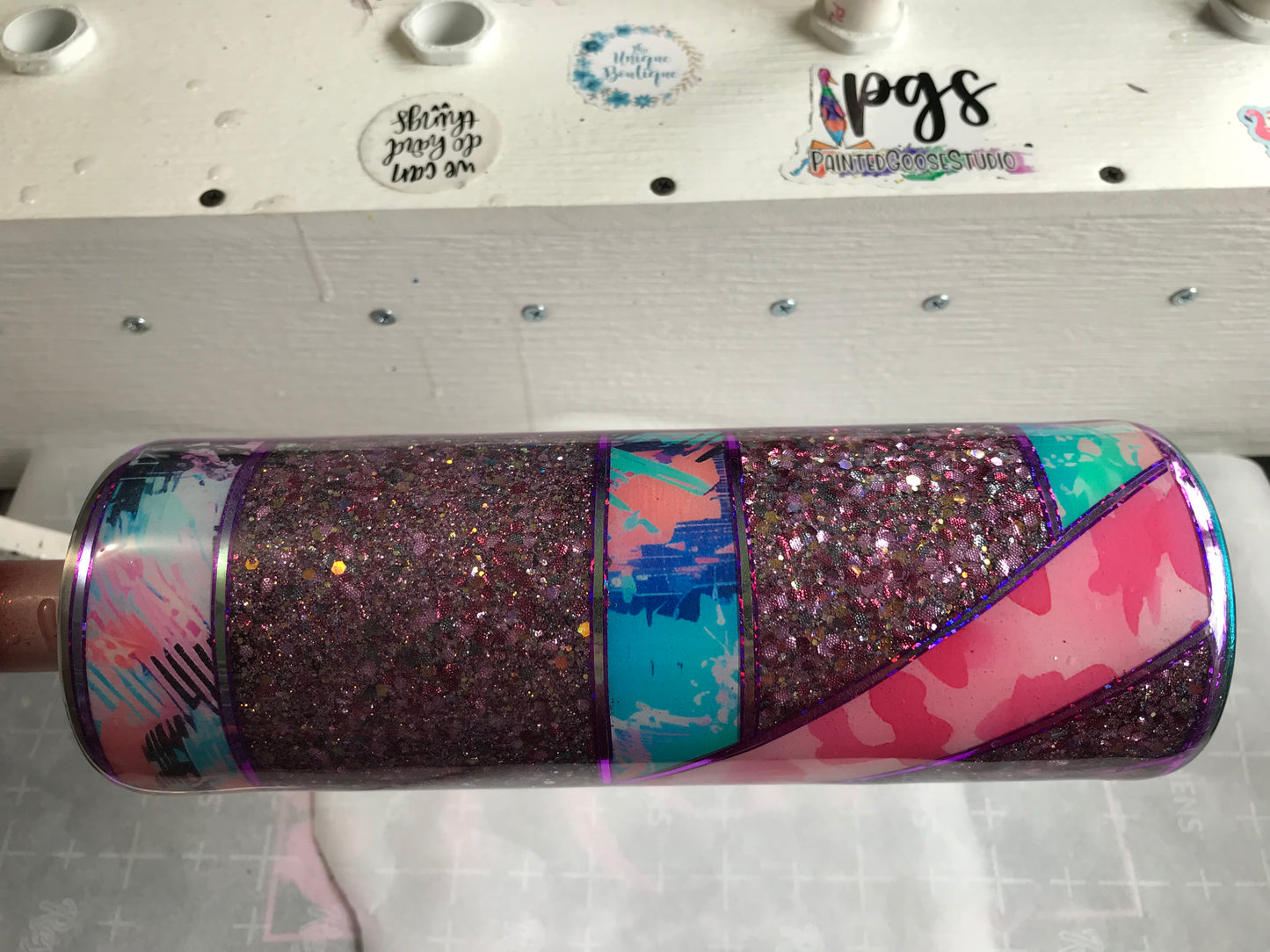 Pink leopard,flower tumbler