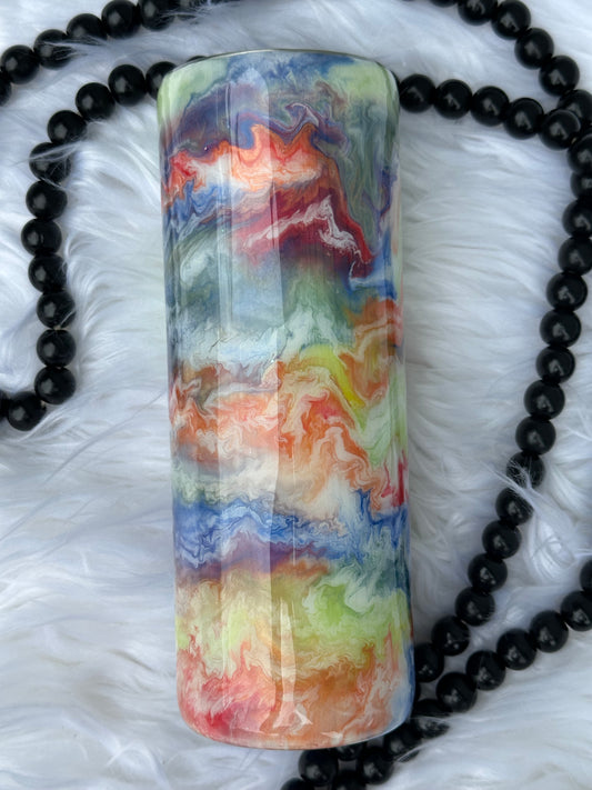 Multi ink swirl Tumbler