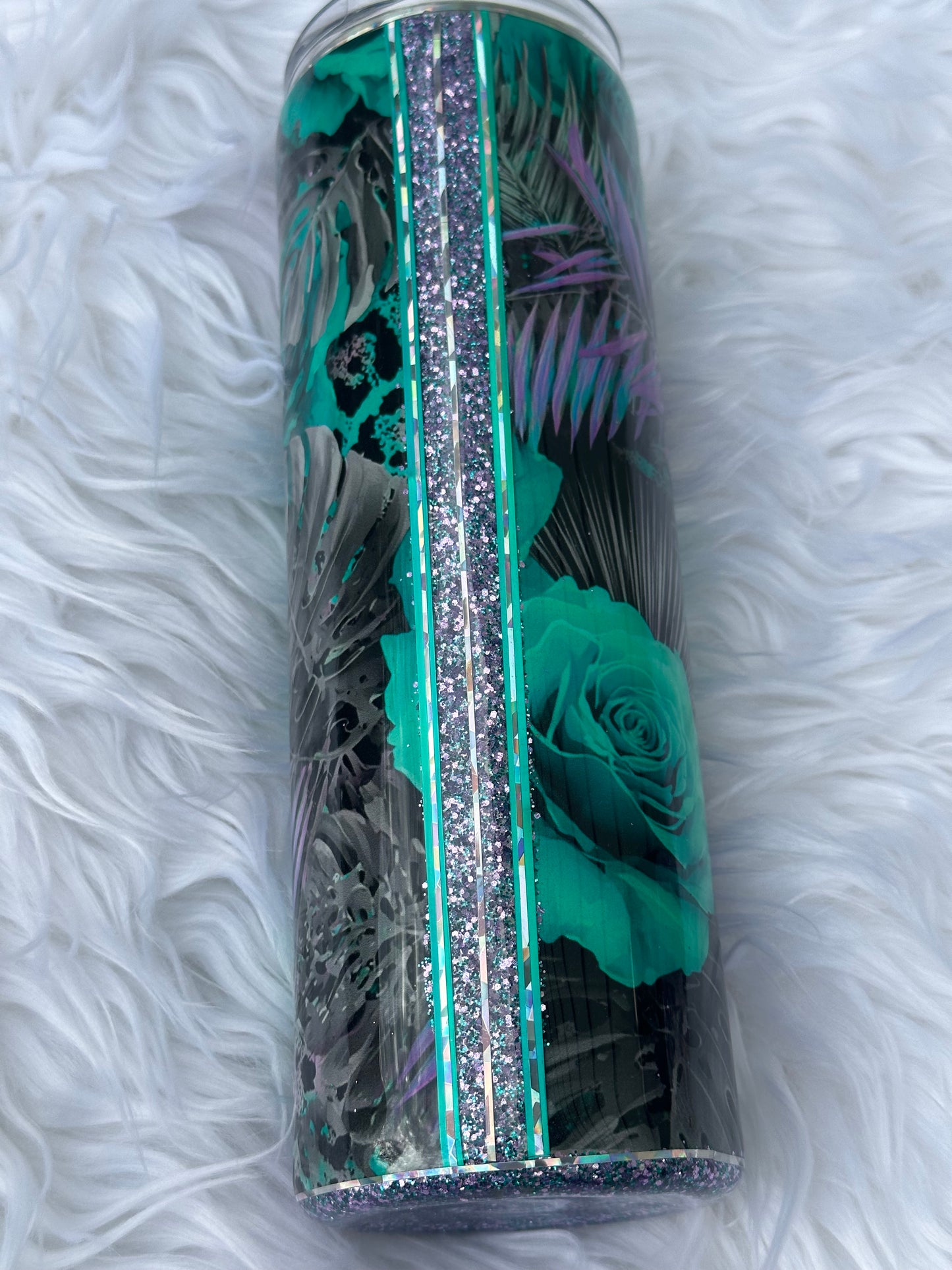 Turquoise Rose Tumbler