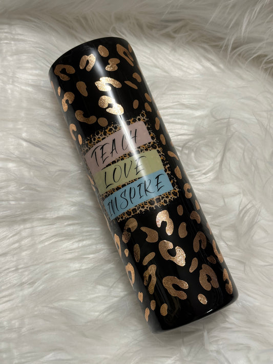 Leopard teacher tumbler