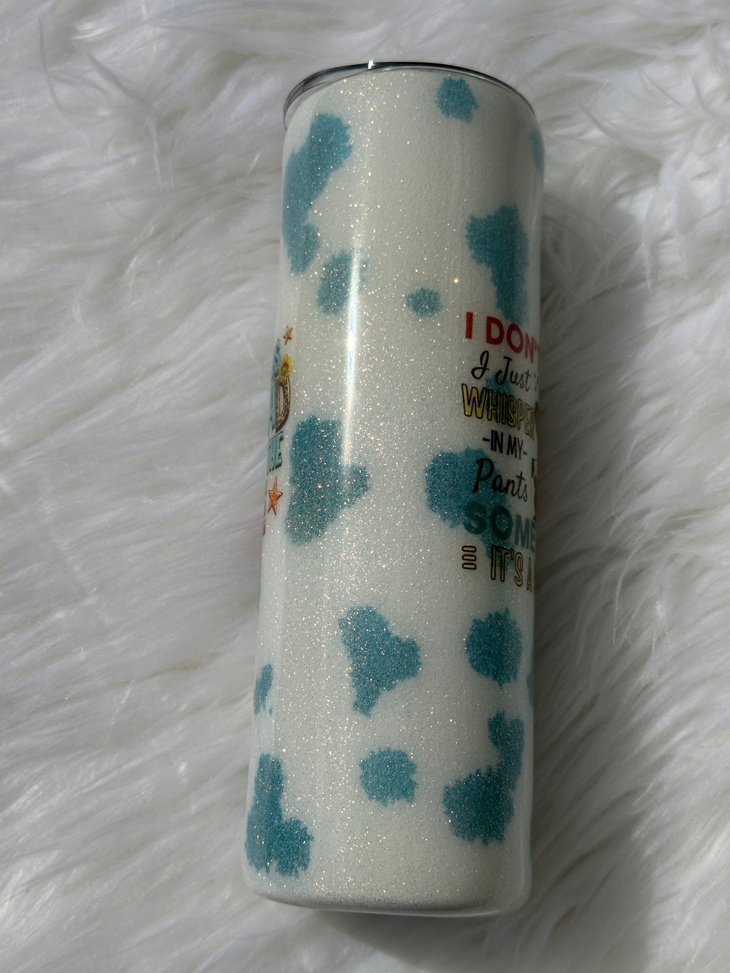 Turquoise Cow Tumbler