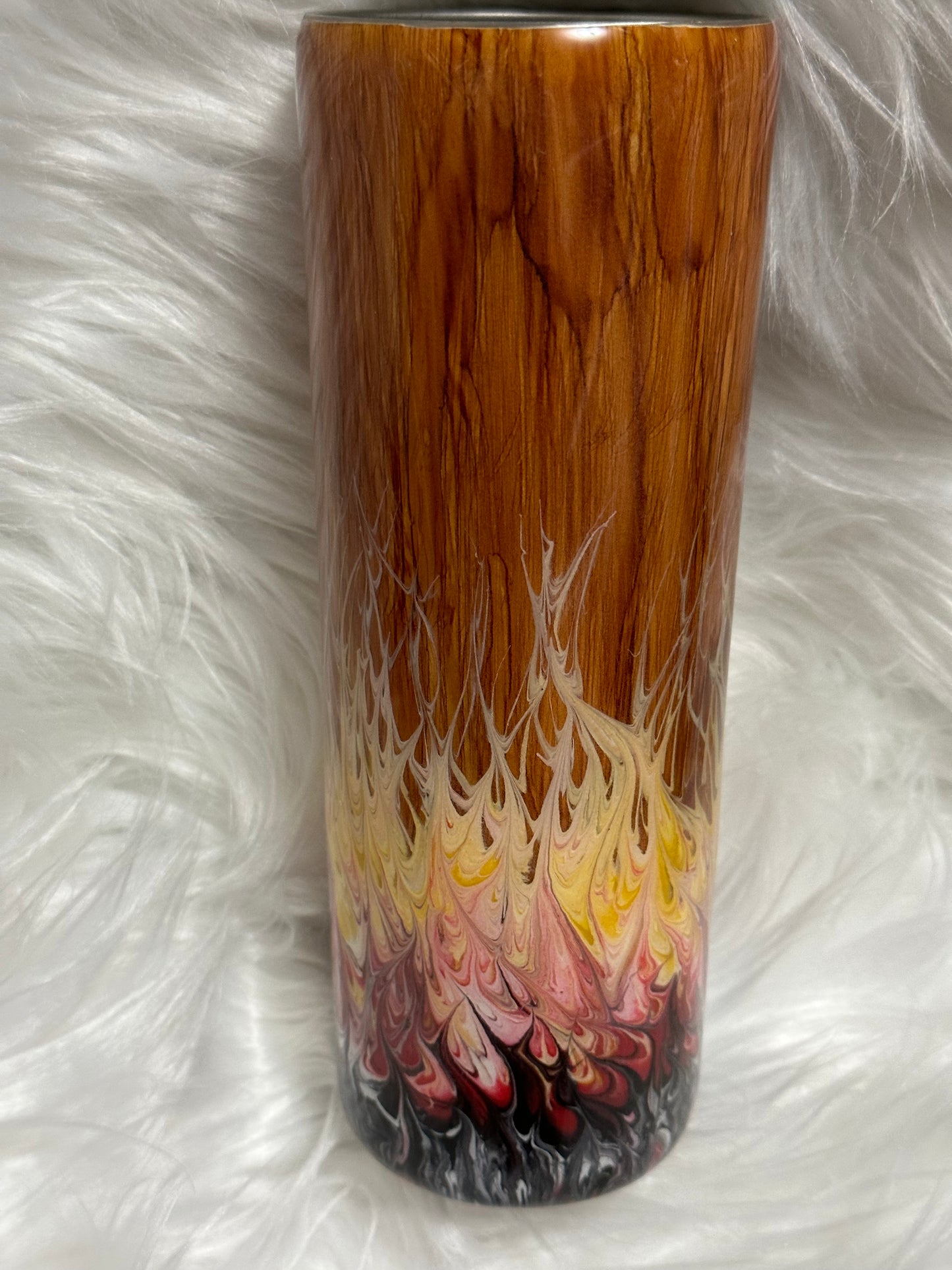 Wood grain fire cup