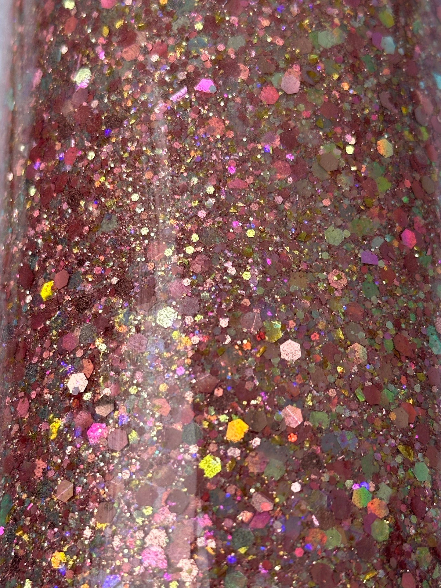 Rose colored glitter Tumbler