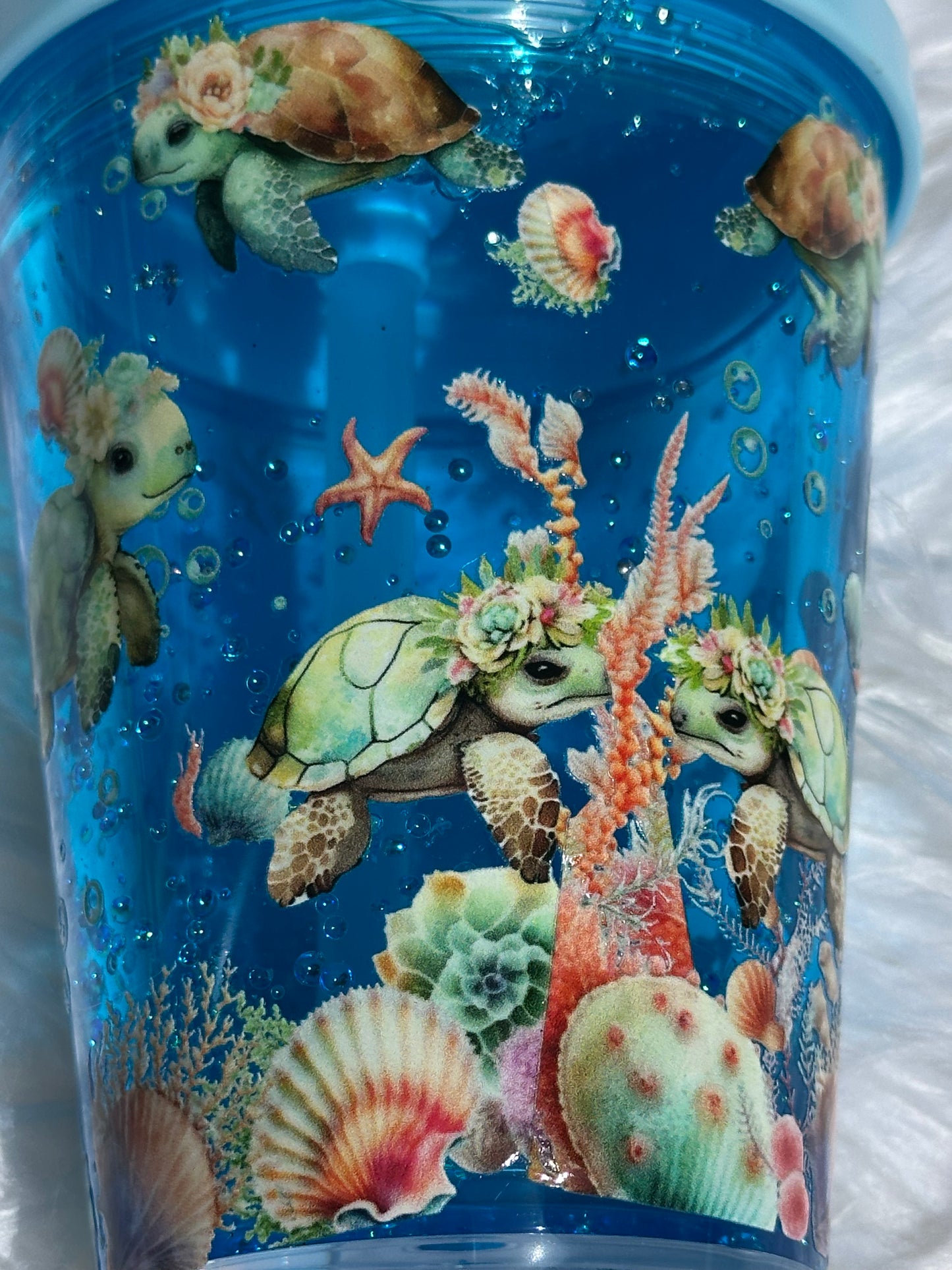 Baby Turtle ocean snowglobe Tumbler