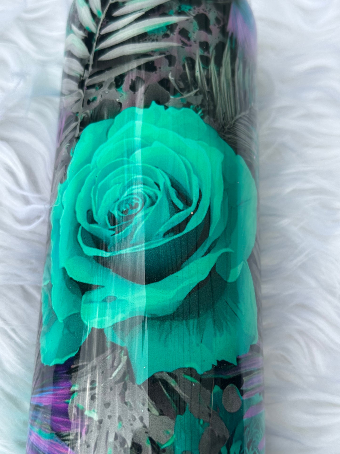 Turquoise Rose Tumbler