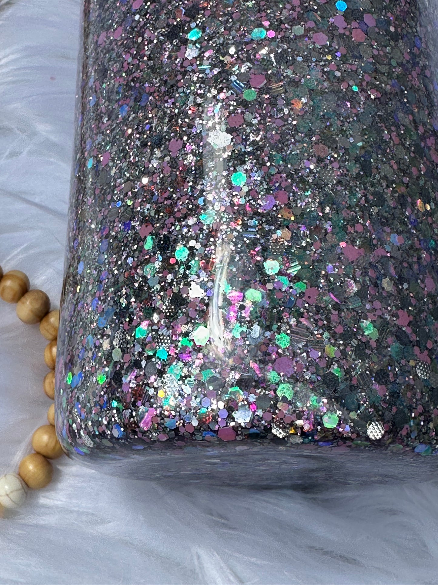 Pink Holographic glitter tumbler