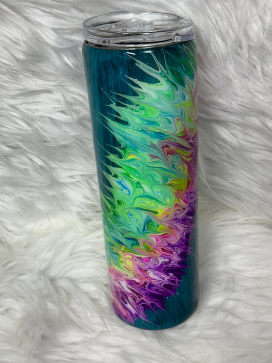 Ink swirl on blue wood grain Tumbler