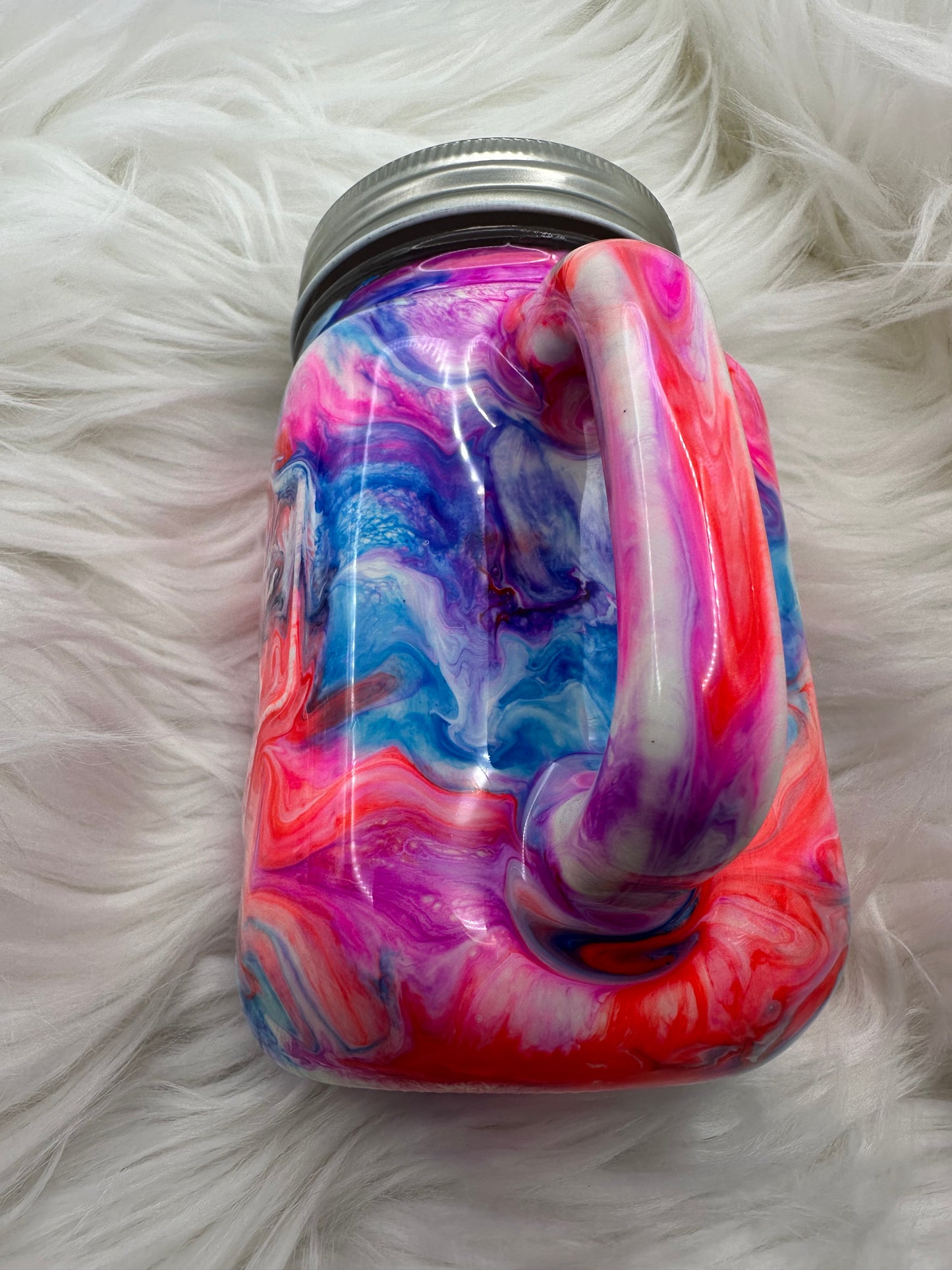 Blue and pink swirl