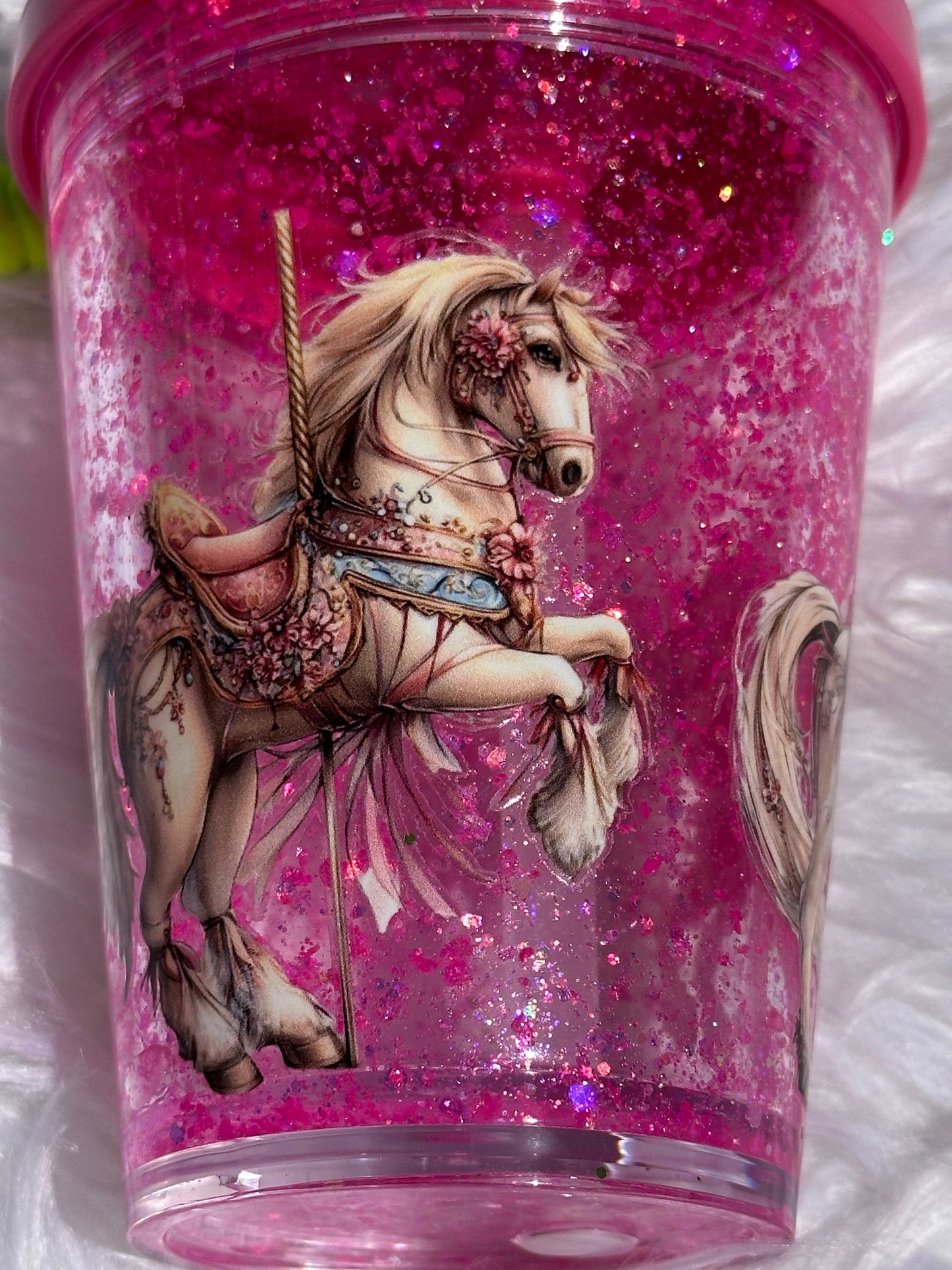 Merry go round horse snowglobe