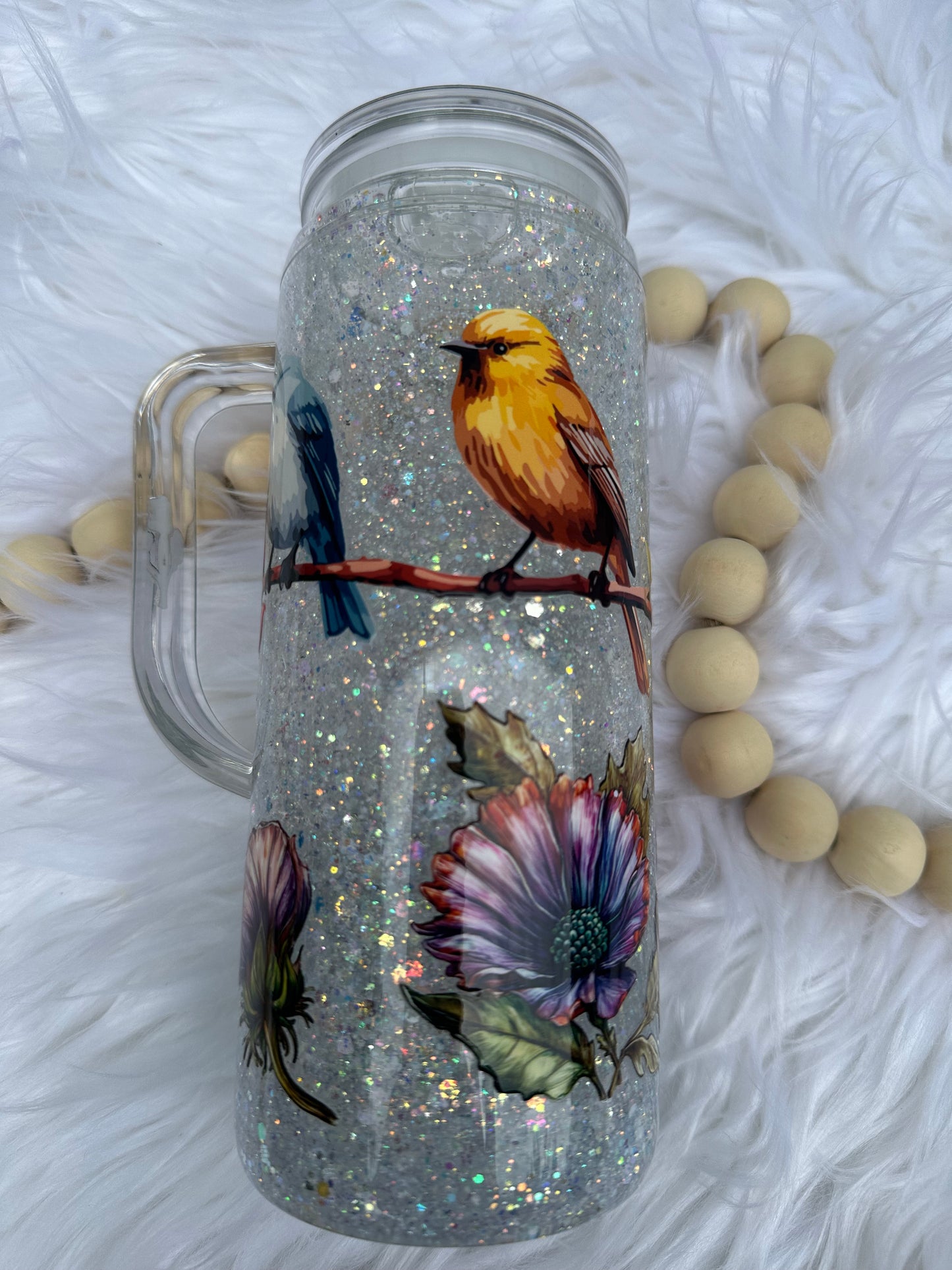 Birds and flowers