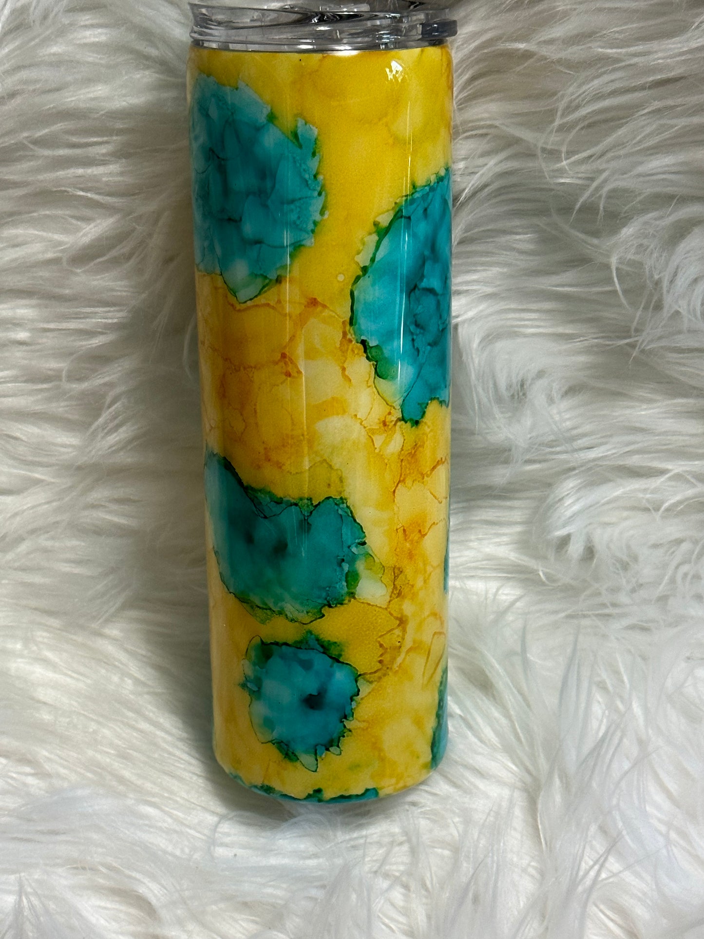 Ink blot yellow/turquoise