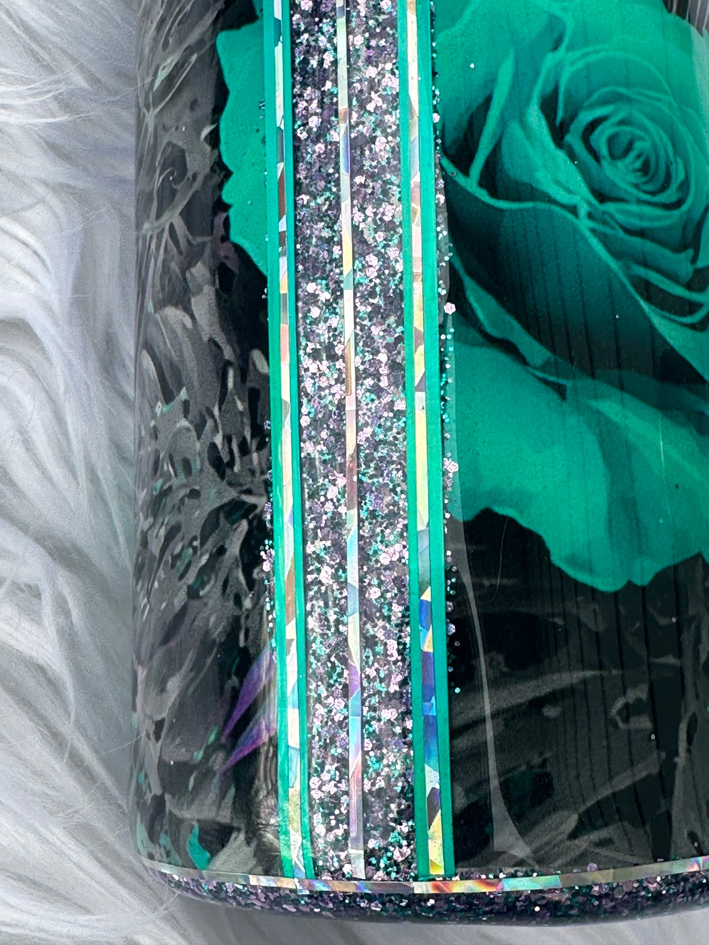 Turquoise Rose Tumbler