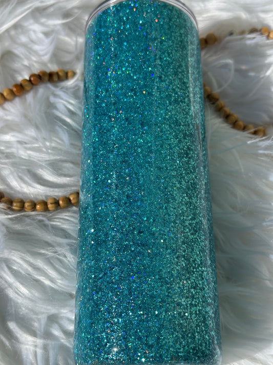 Turquoise glitter Tumbler
